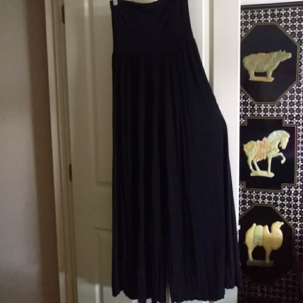 Black strapless palazzo jumpsuit